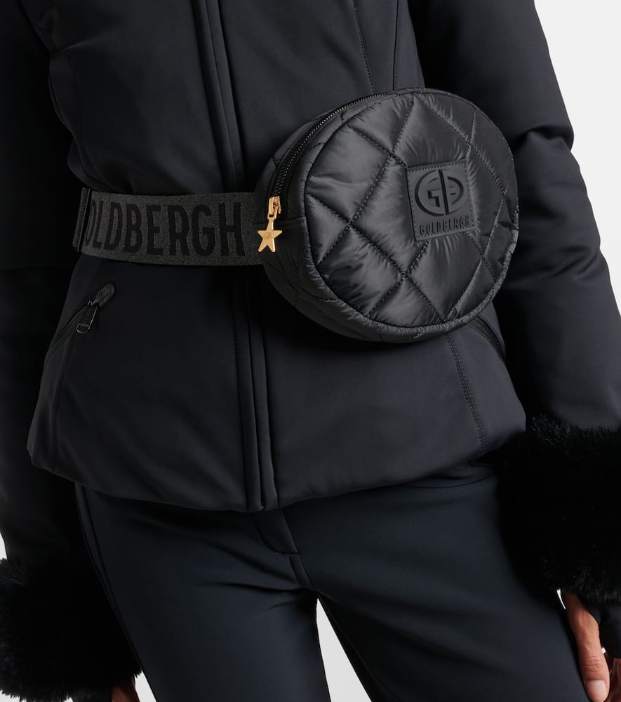 Goldbergh French Quilted Recycled Polyester Belt Bag In Black