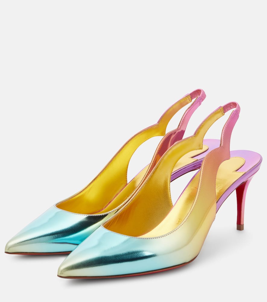 Christian Louboutin Hot Chick 70 Leather Slingback Pumps In Multicoloured