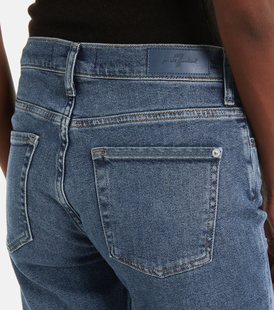 Shop 7 For All Mankind Bootcut Tailorless Mid-rise Jeans In Blue
