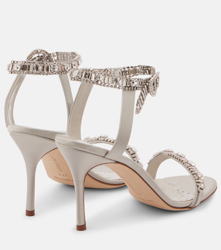  Manolo Blahnik Manolo Blahnik Sandalias Asa 90 De Satén Adornadas 
