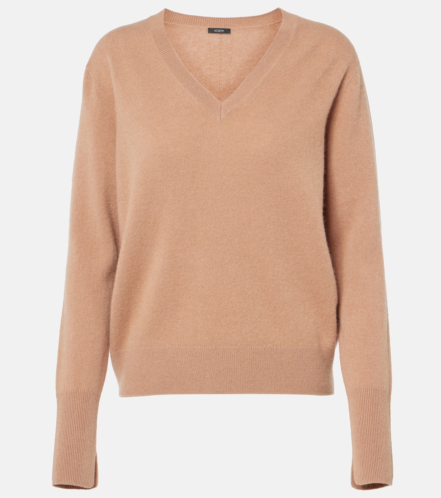 Joseph Light Pure Cashmere V Neck Jumper In Blusher