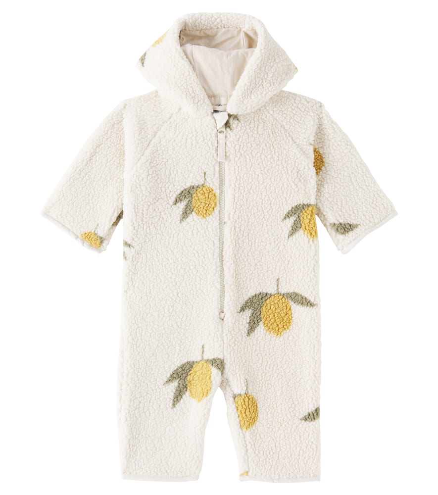 Konges Slojd Baby Jody Printed Teddy Onesie In Beige