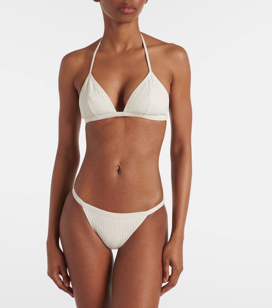 Eres Extra Jacquard Bikini Top In White