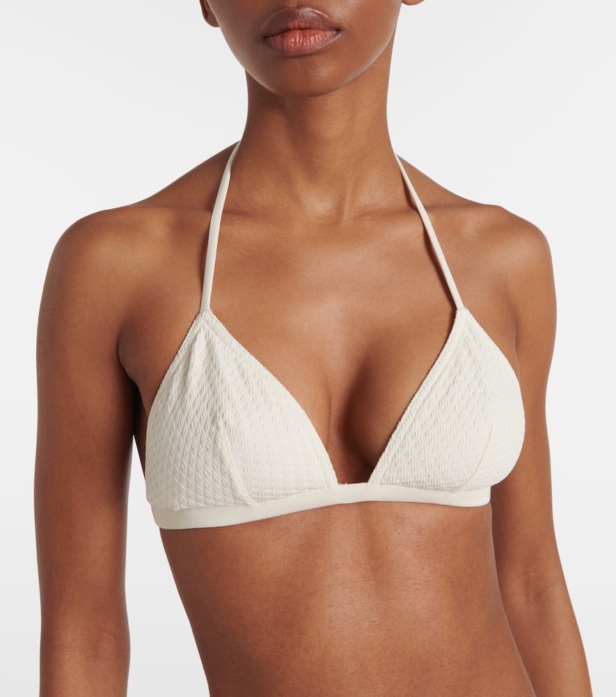 Eres Extra Jacquard Bikini Top In White