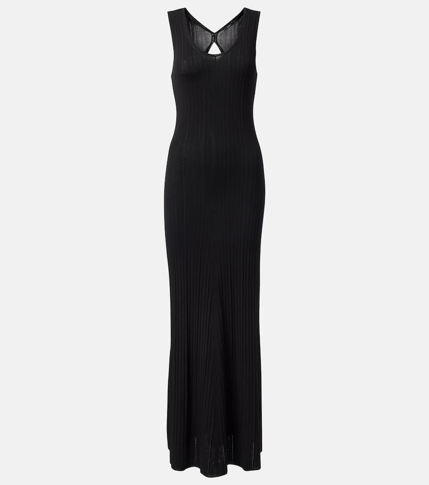Ribbed-knit maxi dress