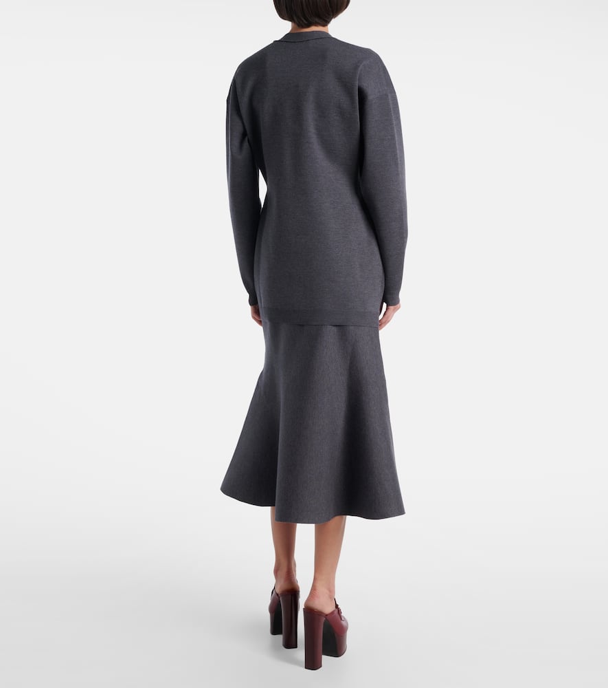 Gucci Long-sleeved Knitted Cardigan In Green