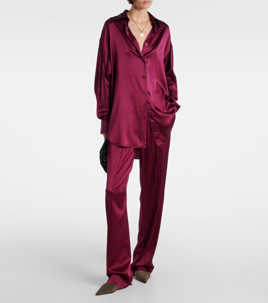  Tom Ford Tom Ford Silk-blend Satin Wide-leg Pants 