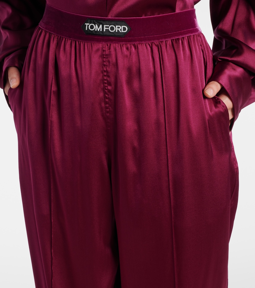  Tom Ford Tom Ford Silk-blend Satin Wide-leg Pants 