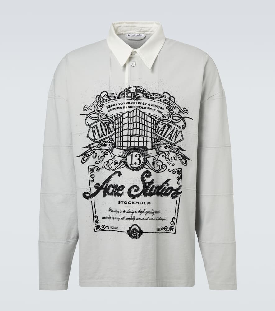 Acne Studios Long Sleeve Graphic Print T-shirt In Blue