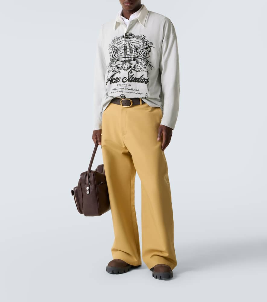 Acne Studios Long Sleeve Graphic Print T-shirt In Blue
