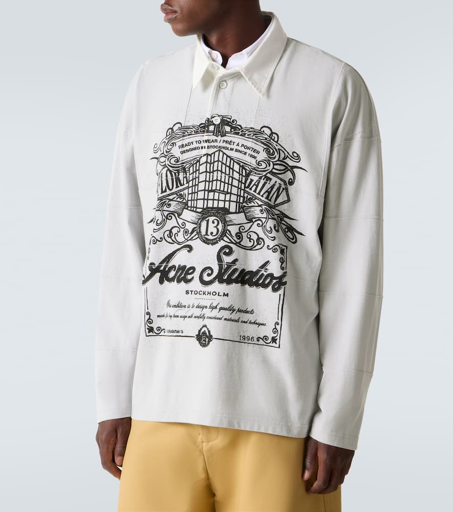 Acne Studios Long Sleeve Graphic Print T-shirt In Blue