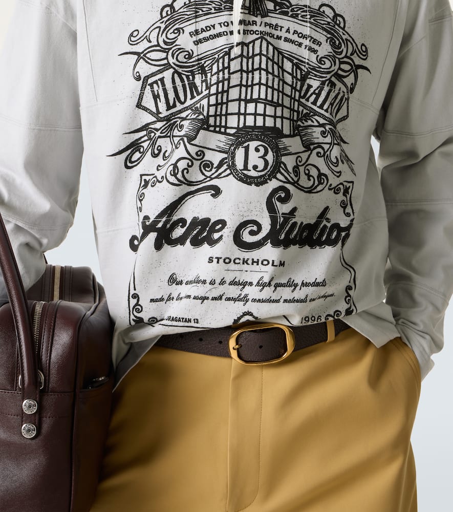 Acne Studios Long Sleeve Graphic Print T-shirt In Blue