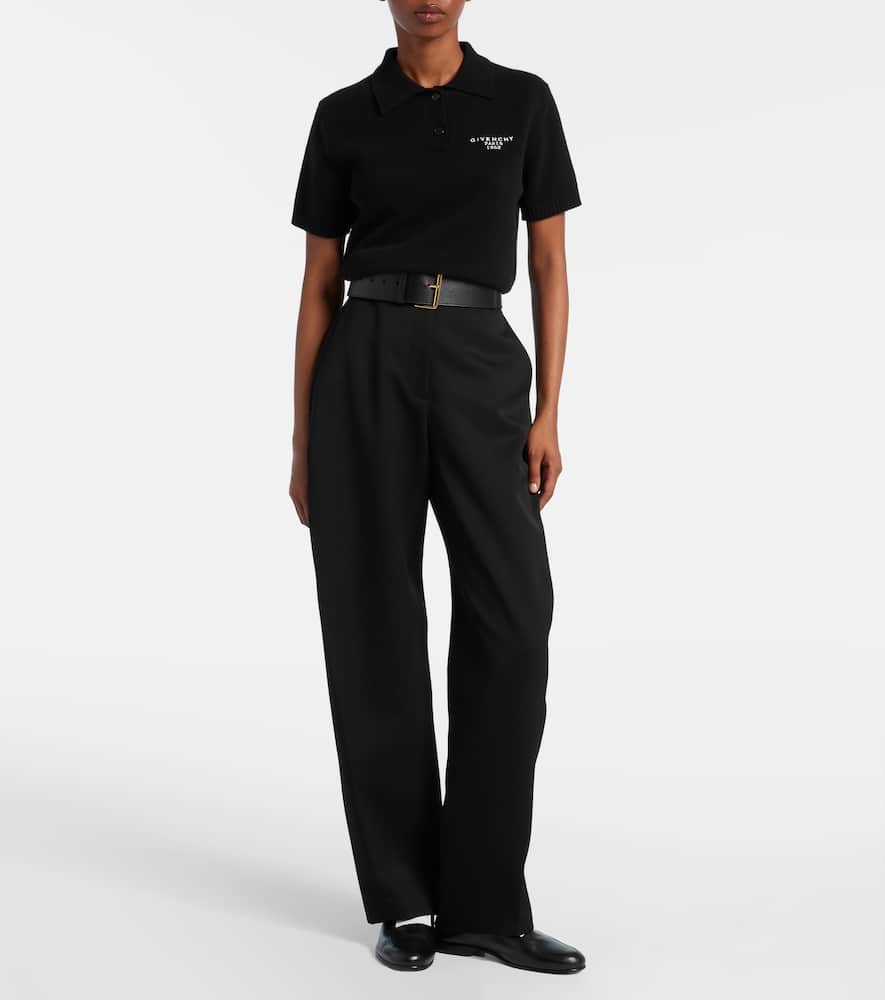 Givenchy Wool And Cashmere Polo Sweater In Black