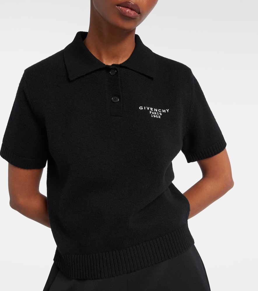 Givenchy Wool And Cashmere Polo Sweater In Black
