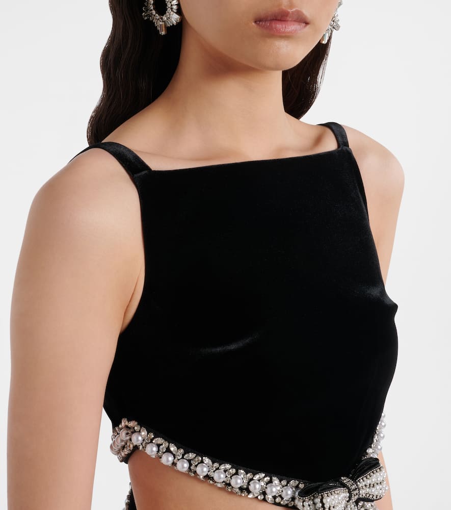 Self-portrait Cutout Velvet Maxi Dress In Black