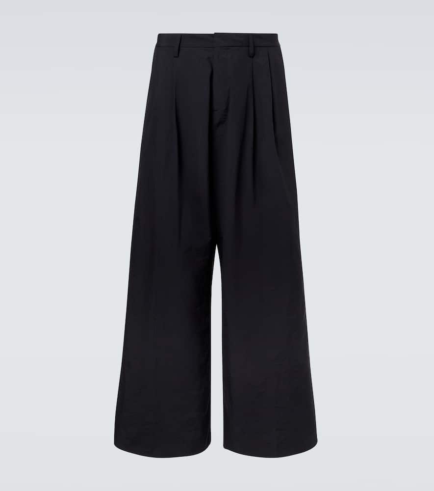 Erl Pleated Wide-leg Pants In Black