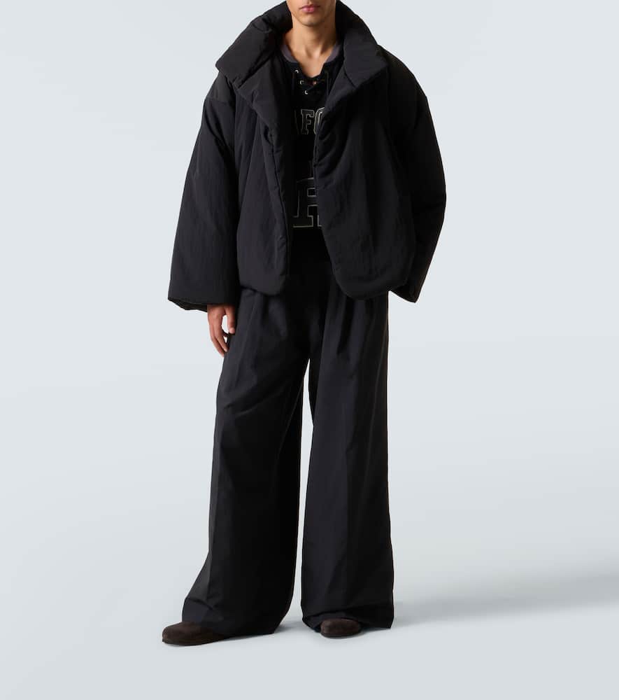 Erl Pleated Wide-leg Pants In Black