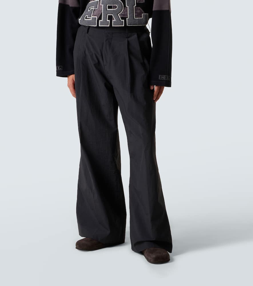 Erl Pleated Wide-leg Pants In Black