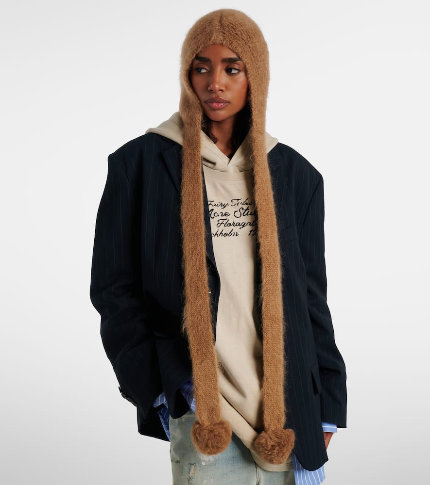 Acne Studios Klavad Mohair And Wool Hat In Brown