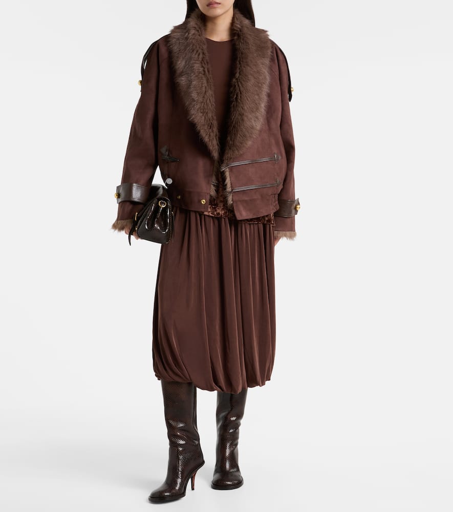 Xu Zhi Reversible Faux Fur Jacket In Brown
