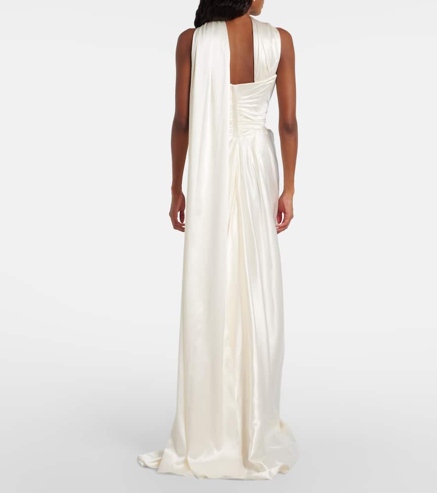 Vivienne Westwood Vixen Scarf-detail Draped Silk-blend Gown In White