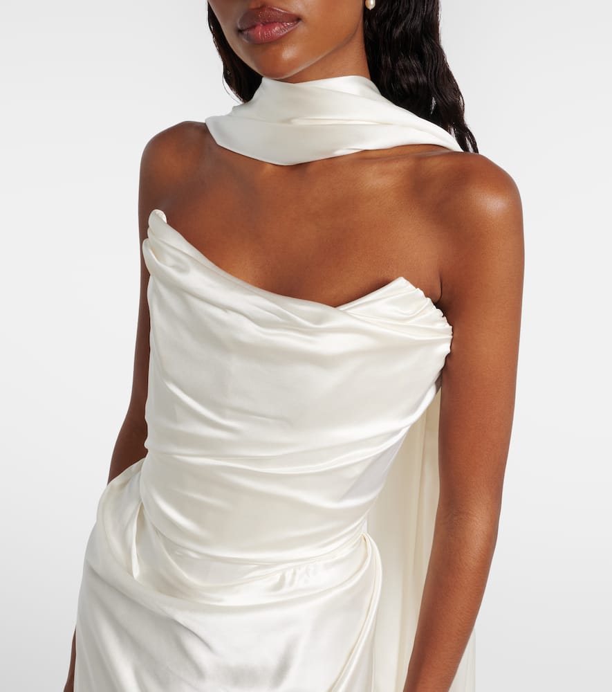 Vivienne Westwood Vixen Scarf-detail Draped Silk-blend Gown In White