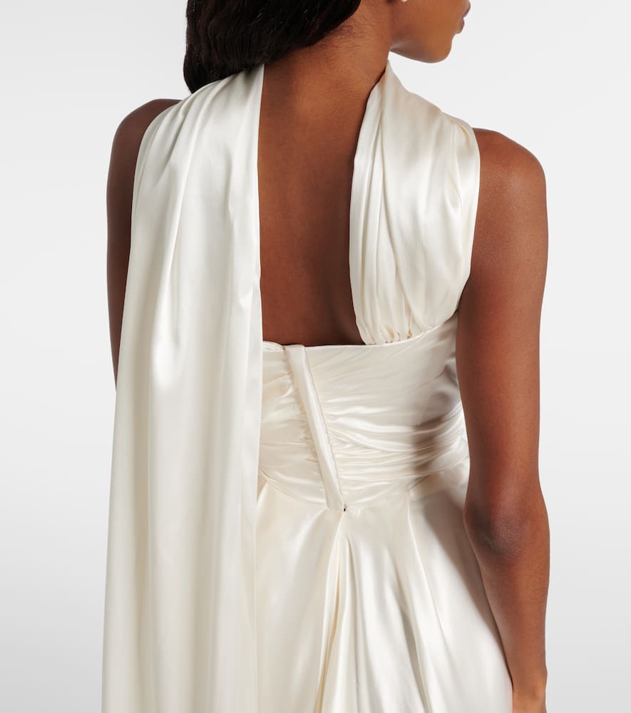 Vivienne Westwood Vixen Scarf-detail Draped Silk-blend Gown In White