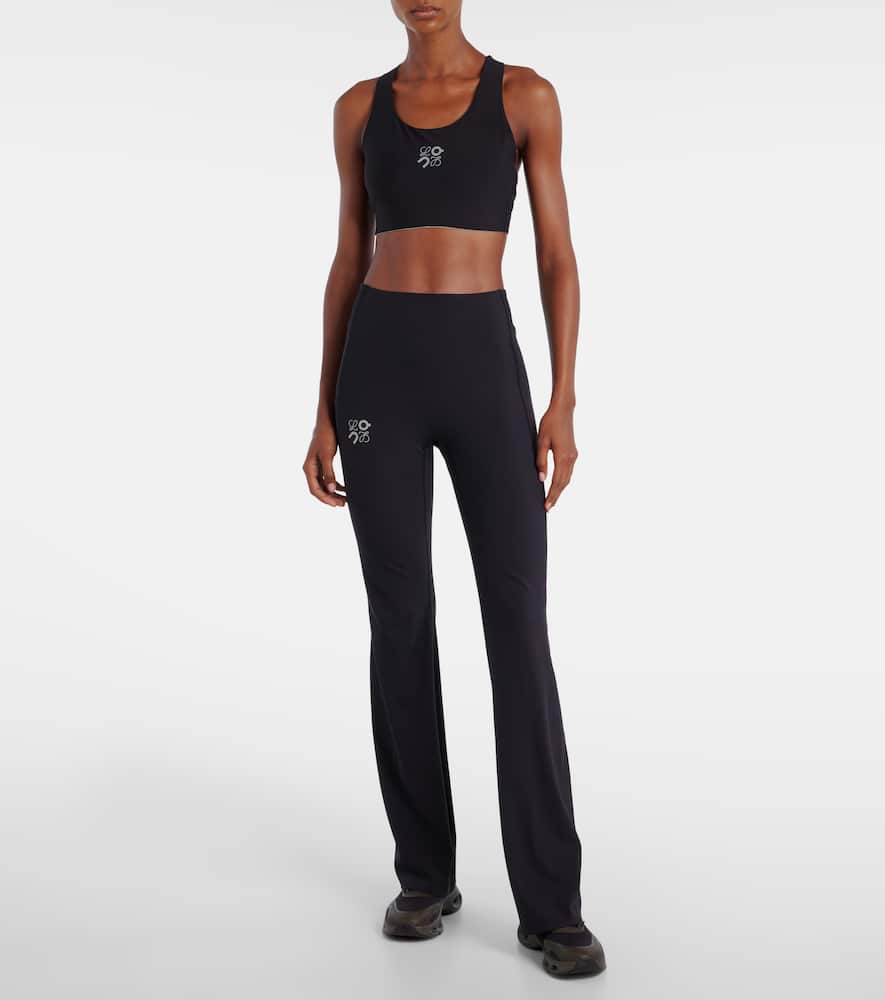 Loewe X On High-rise Flared Leggings In Black