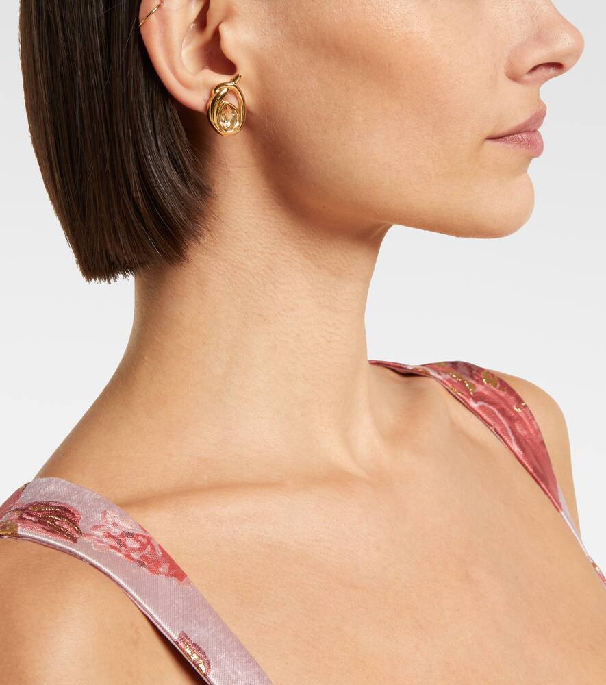 Oscar de la Renta Looped crystal-embellished earrings