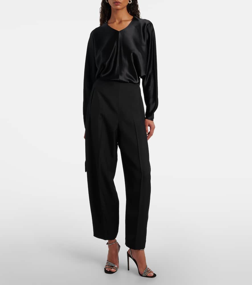 Fforme Yvette Barrel-leg Pants In Black