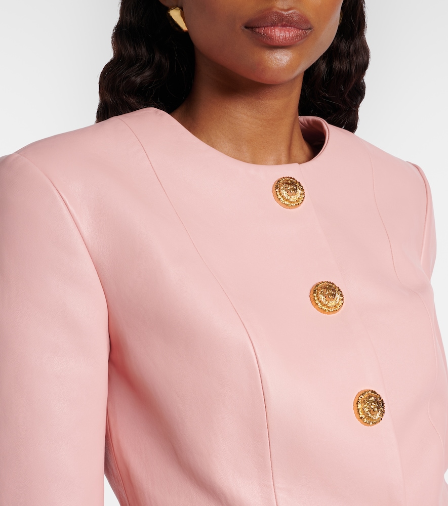  Balmain Balmain Cropped Leather Jacket 