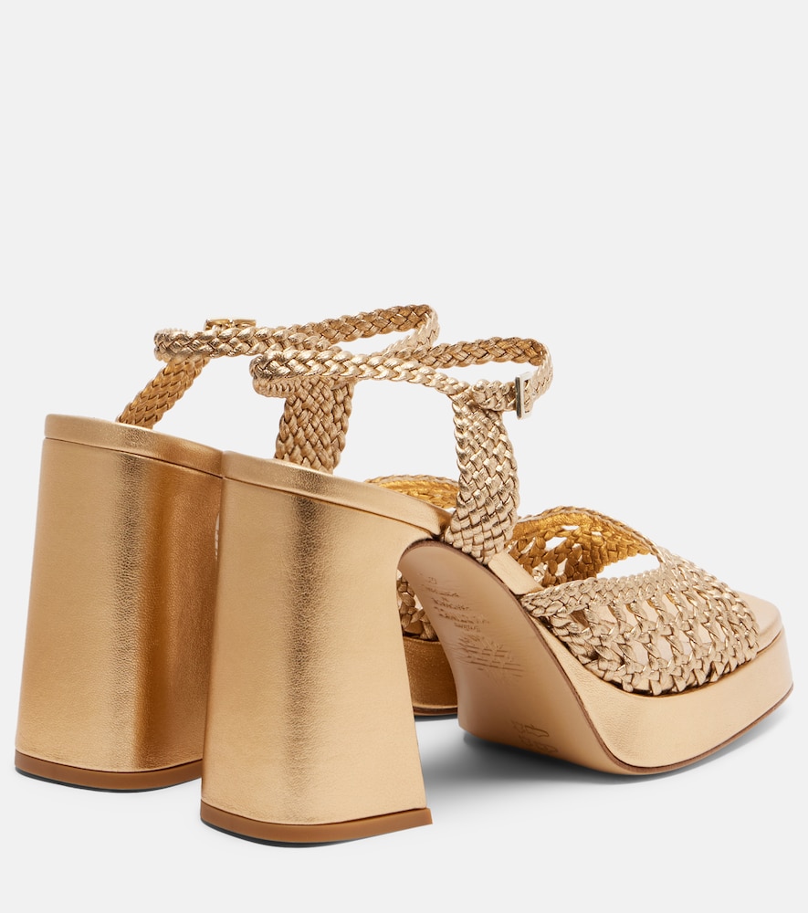  Souliers Martinez Souliers Martinez Cheyenne Metallic Leather Sandals 