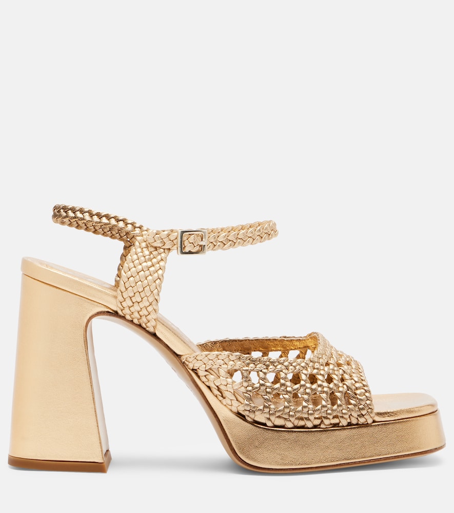  Souliers Martinez Souliers Martinez Cheyenne Metallic Leather Sandals 