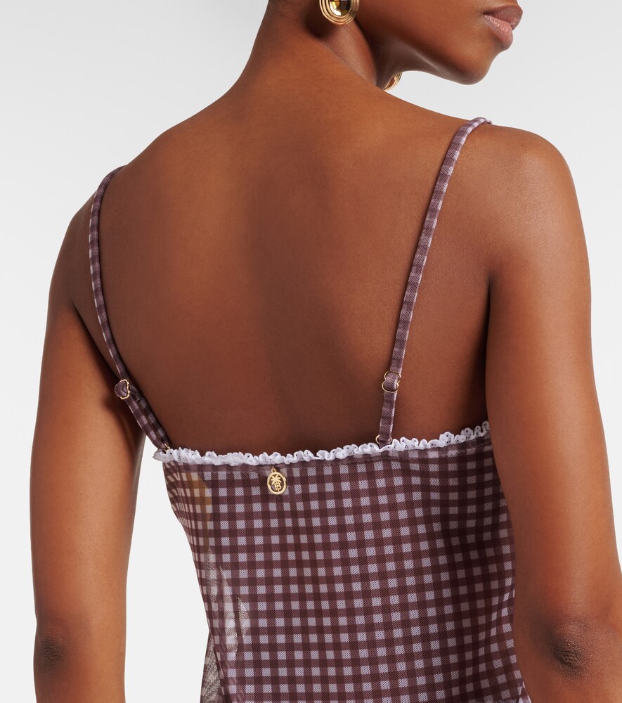  Bananhot Bananhot Solay Gingham Semi-sheer Top 