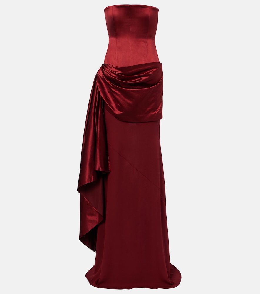 Alex Perry Draped silk corset gown