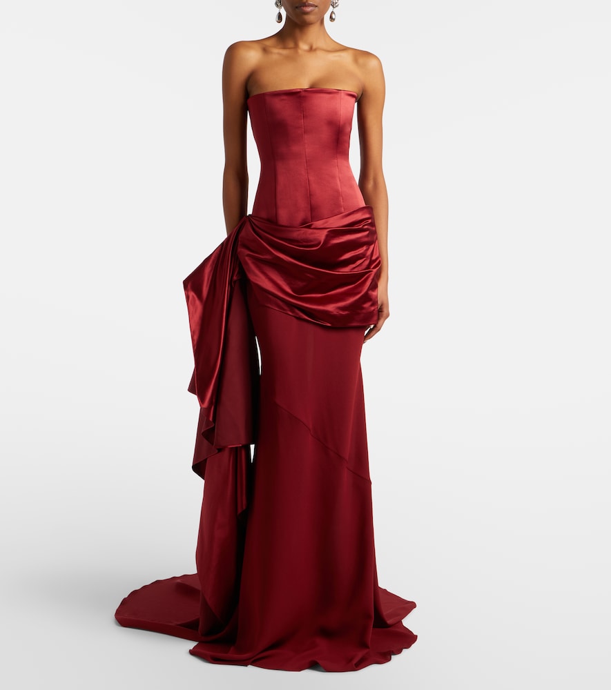 Alex Perry Draped silk corset gown