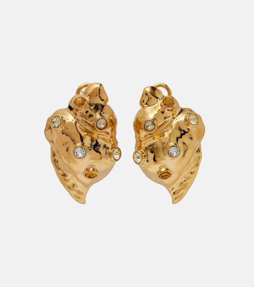 Oscar de la Renta Seashell crystal-embellished earrings
