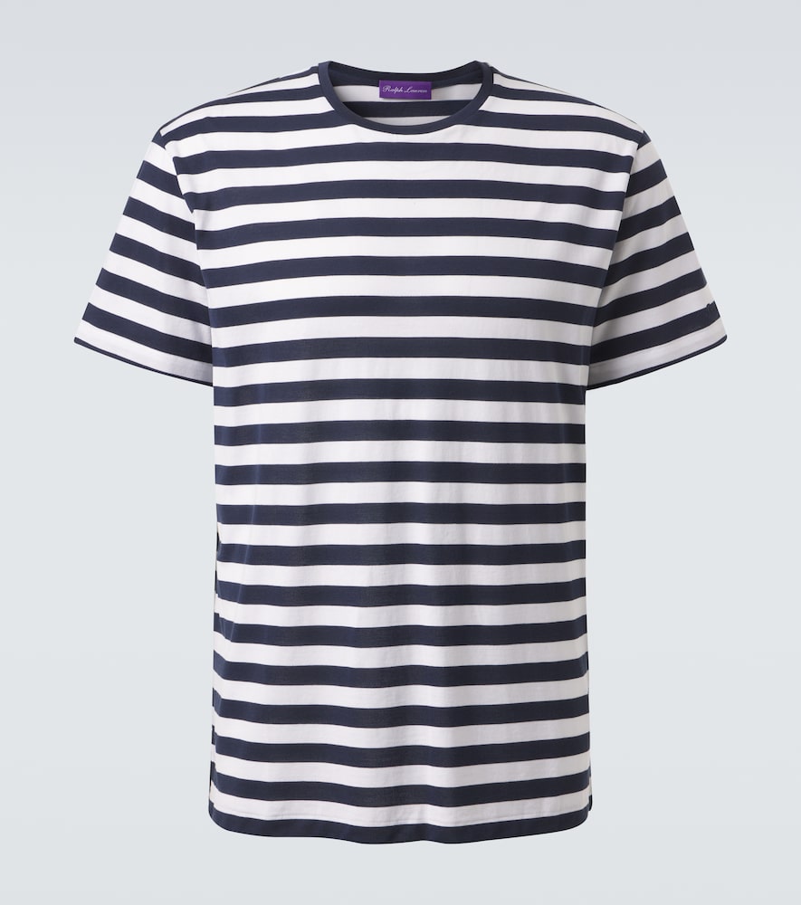 Ralph Lauren Purple Label Striped cotton lisle and piqué T-shirt
