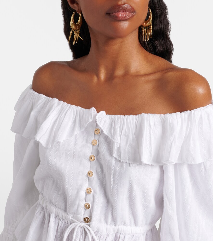  Melissa Odabash Melissa Odabash Corrine Off-shoulder Cotton Poplin Blouse 