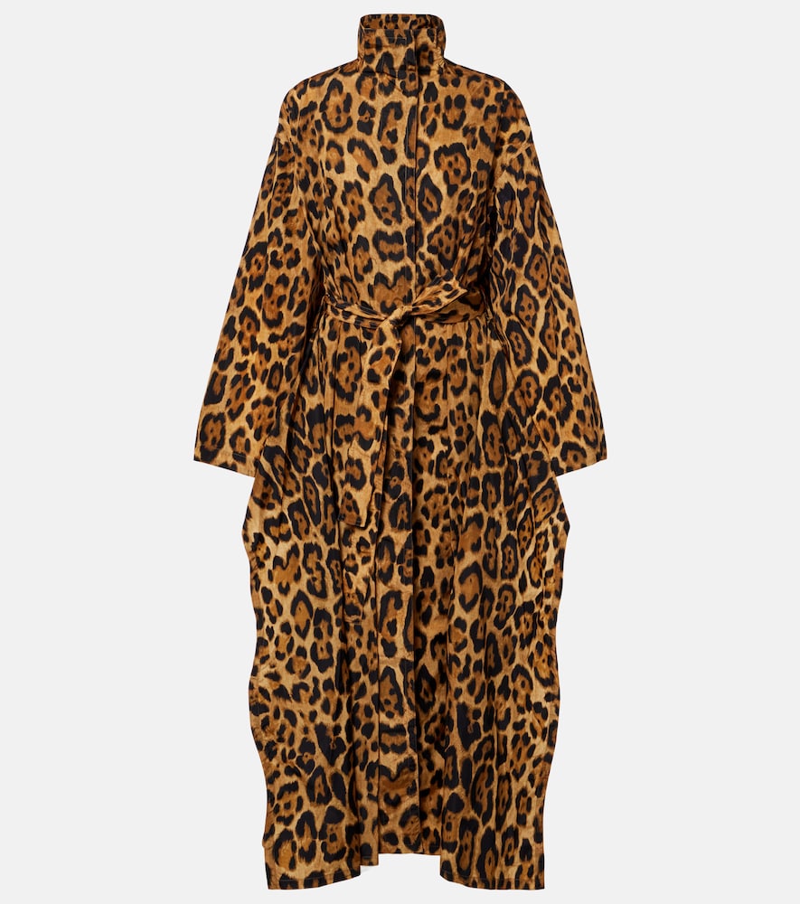 Alaïa Animal-print Taffeta Trench Coat In Multi