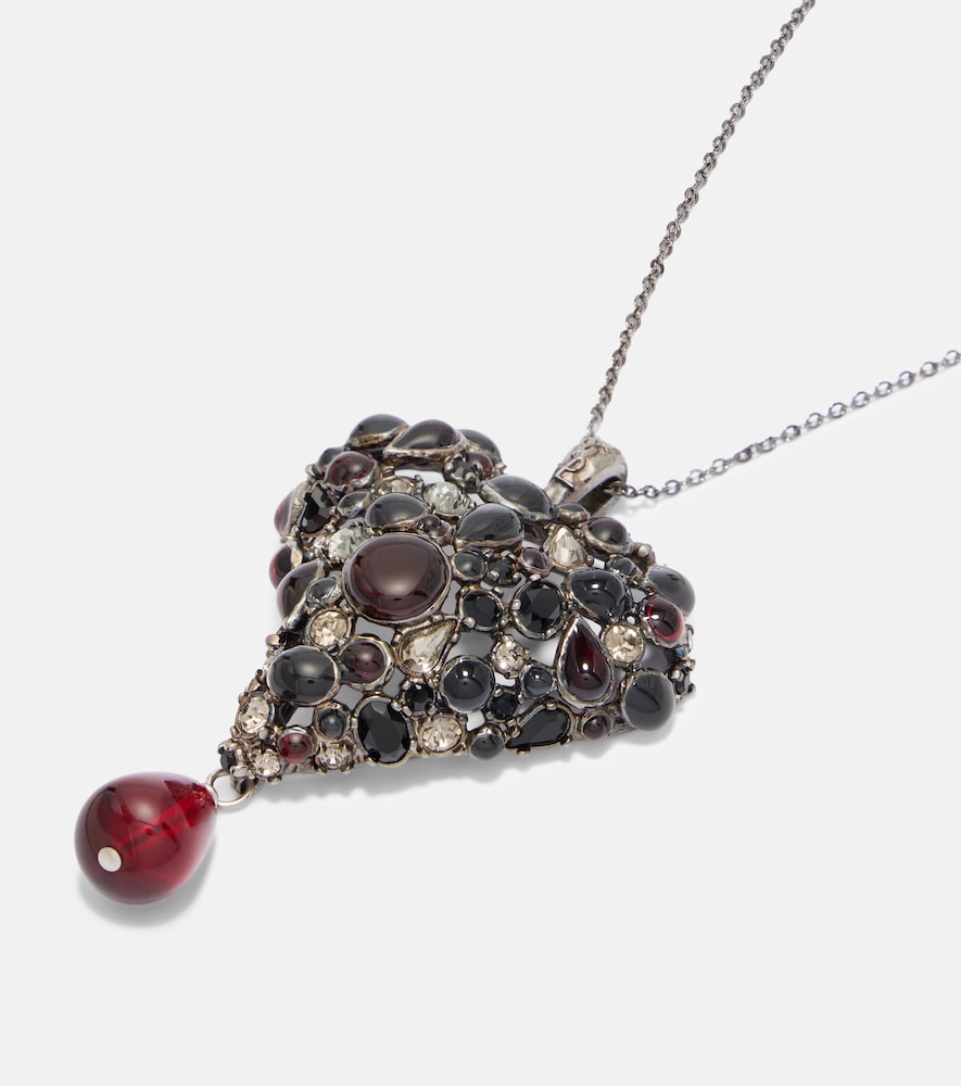  Saint Laurent Saint Laurent Embellished Pendant Necklace 
