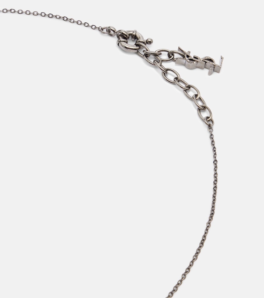  Saint Laurent Saint Laurent Embellished Pendant Necklace 