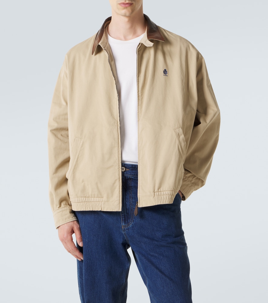  Prada Prada Leather-trimmed Cotton Blouson Jacket 