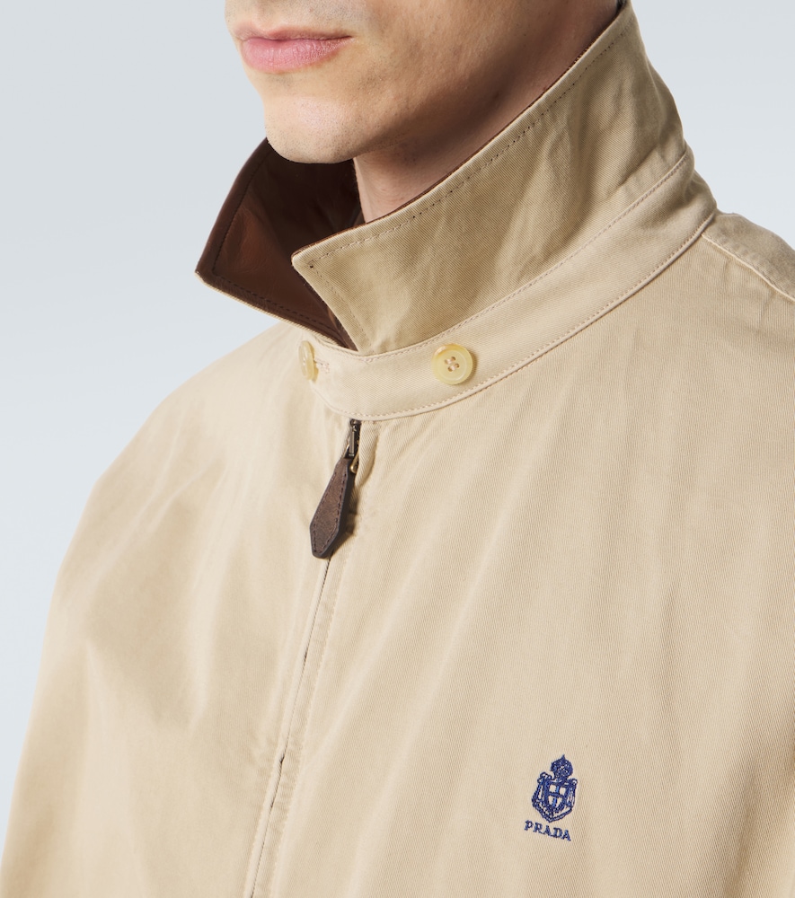  Prada Prada Leather-trimmed Cotton Blouson Jacket 