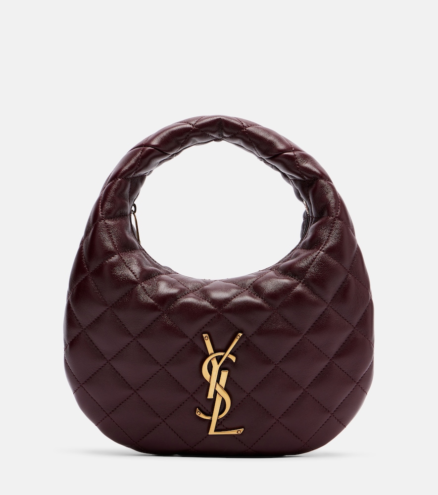 Saint Laurent Icarino Quilted Leather Top-handle Bag In Burgundy