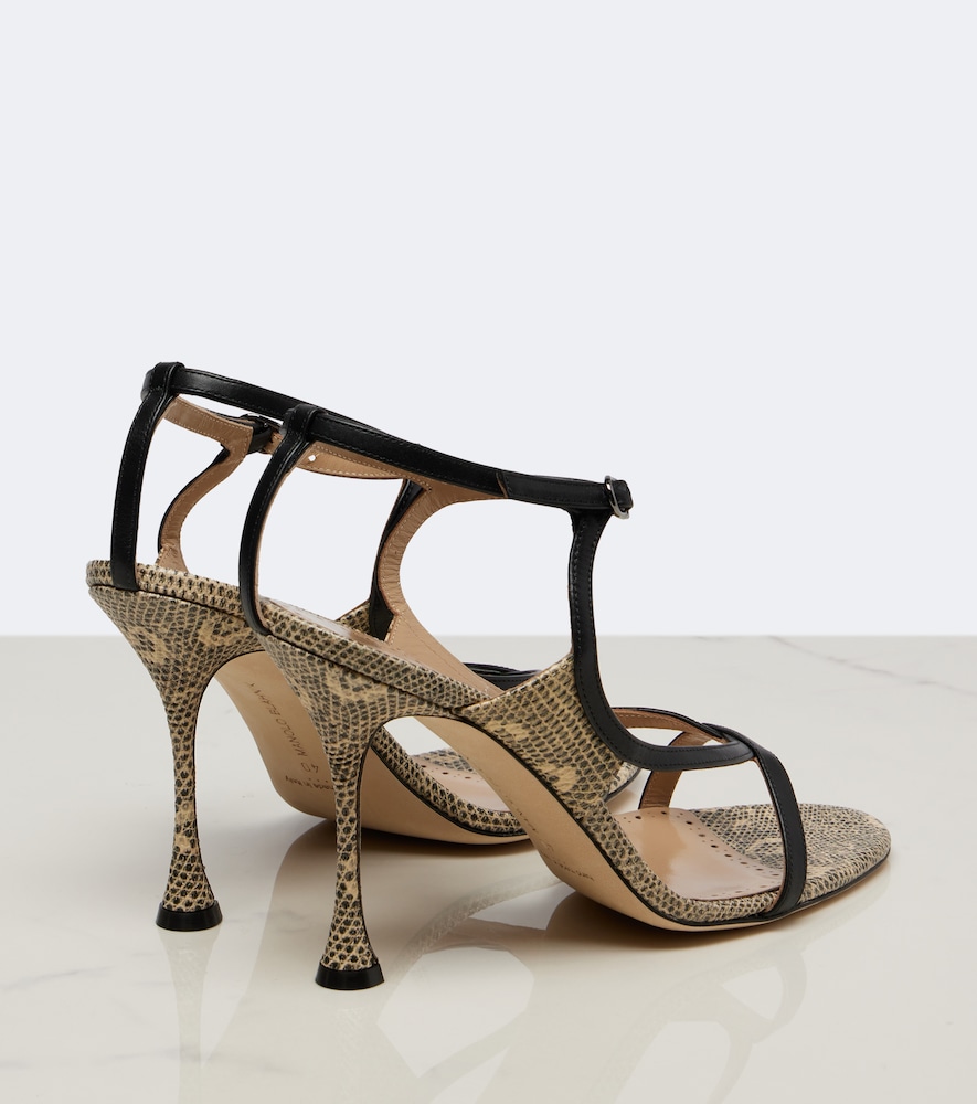 Tibula Snake-Effect Sandals