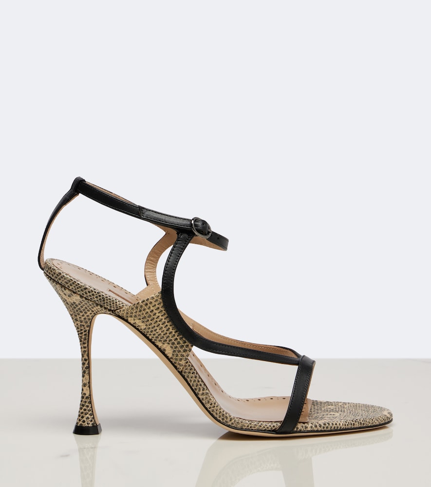 Tibula Snake-Effect Sandals