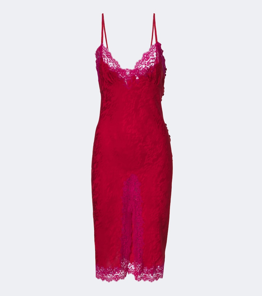 Saint Laurent Robe midi en jacquard de soie dentelle 3400 €