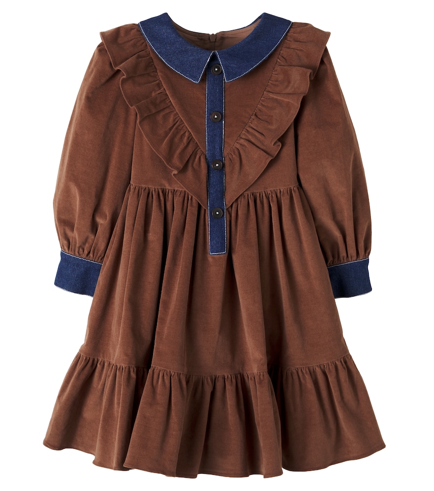 Kleid aus Cord mit Denim