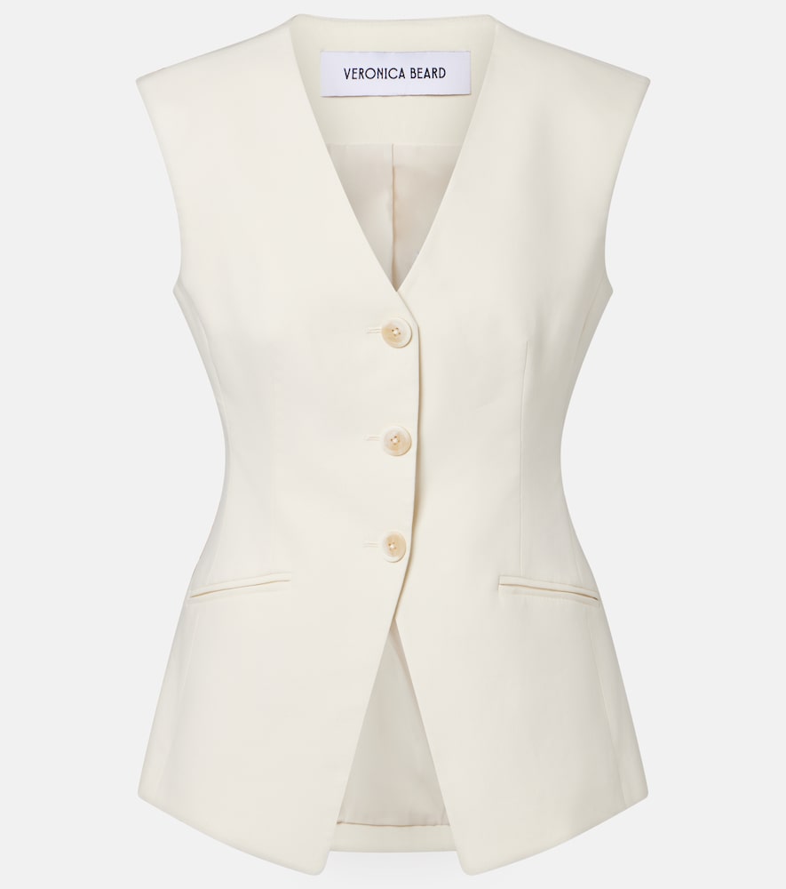 Veronica Beard Women's White Gillson Cotton-Blend Twill Vest UK Size 20 - Mytheresa